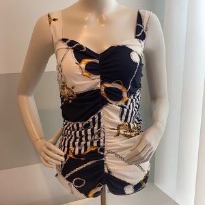 Ruched Fitted Nautical Top